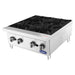 Atosa ACHP-4 four burner gas countertop hot plate, angled right view with heavy-duty cast iron grates