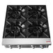 Atosa ACHP-4 24-inch four burner gas countertop hot plate, top view of the cast iron grates and burners
