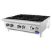 Atosa ACHP-6 six burner gas countertop hot plate, angled right view with heavy-duty cast iron grates