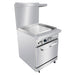 Atosa AGR-24G 24-inch griddle top gas range, angled view of the stainless steel body and backsplash