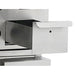 Atosa AGR-2B24GL gas range with griddle, close-up of the pull-out grease drawer under the griddle