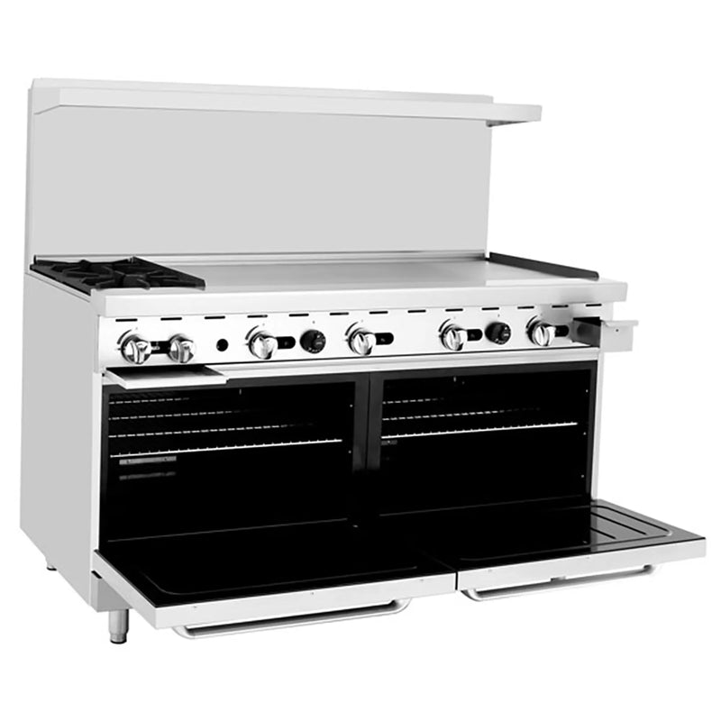 Atosa AGR-2B48GR Natural Gas/Propane 60" Stove Top Range - 2 Burners & 48" Griddle - Various Configurations-Phoenix Food Equipment