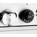Atosa AGR-2B48GR gas range with griddle, close-up of the burner control knob and oven thermostat dial