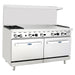 Atosa AGR-2B48GR 60-inch gas range with two burners on the left and a 48-inch griddle, front view