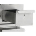 Atosa AGR-36G commercial gas range, close-up of the stainless steel pull-out grease drawer