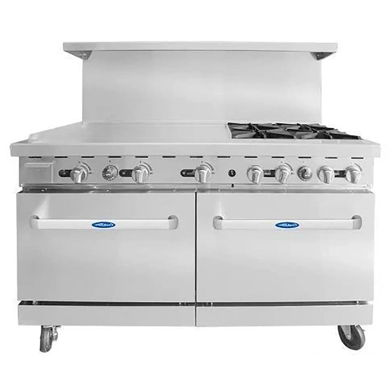 Atosa AGR-4B36GR Natural Gas/Propane 60" Stove Top Range - 4 Burners & 36" Griddle - Various Configurations-Phoenix Food Equipment