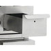 Atosa AGR-4B36GR gas range with griddle, close-up of the pull-out grease drawer under the griddle