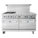 Atosa AGR-4B36GR 60-inch gas range with four burners and a 36-inch griddle on the right, front view