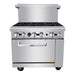 Atosa AGR-6B 36-inch natural gas or propane six burner commercial range with standard oven, front view