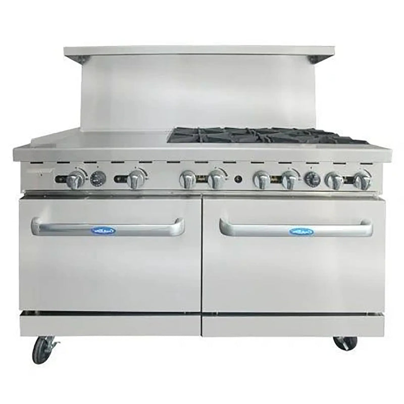 Atosa AGR-6B24GR Natural Gas/Propane 60" Stove Top Range - 6 Burners & 24" Griddle - Various Configurations-Phoenix Food Equipment