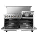 Atosa AGR-6B24RGB 60-inch gas range with raised griddle broiler and both oven doors open