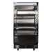 Atosa AOM-40B 40-inch wide black open air refrigerated merchandiser with adjustable shelves, front view