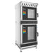 Two Atosa electric combi ovens stacked on legs using the Atosa ASK-11 stacking kit, front view