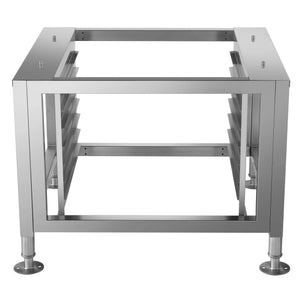 Atosa ASR-5171 open stainless steel equipment stand for an Atosa electric combi oven, angled front view