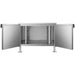 Atosa ASR-5171D enclosed stainless steel combi oven stand with double doors open, front view