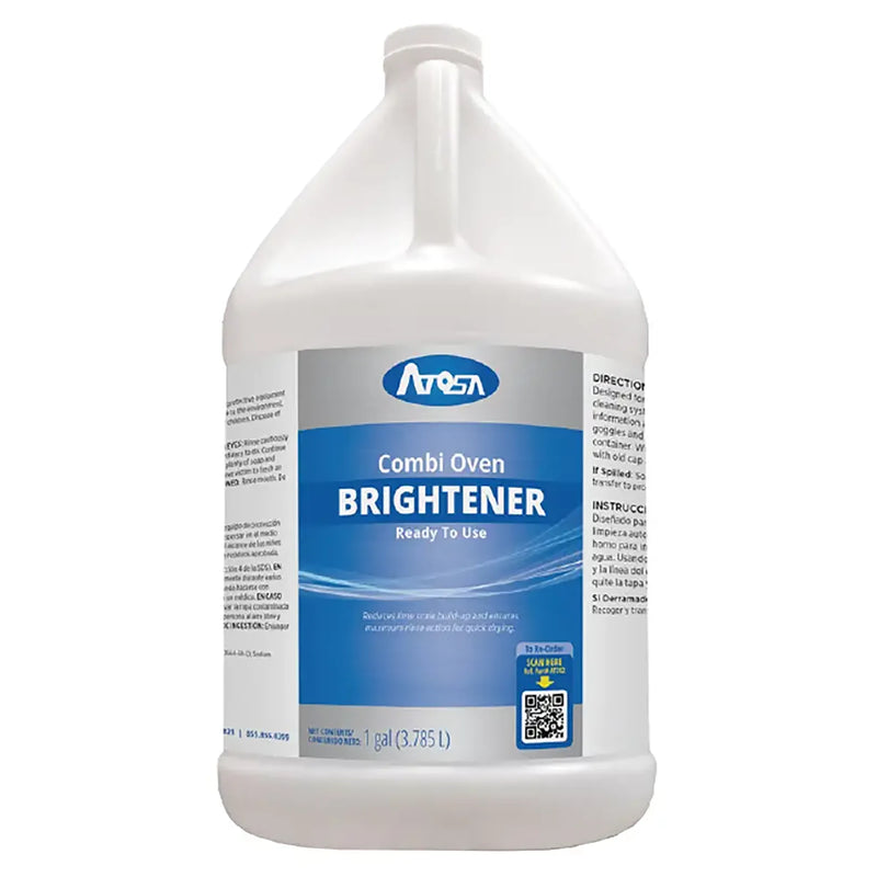 Atosa AT202 combi oven brightener rinse aid in a one gallon jug for Atosa combi oven wash cycles