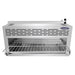 Atosa ATCM-36 36-inch gas cheese melter, front view showing the adjustable wire rack inside