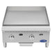 Atosa ATG-2424 24-inch countertop gas griddle, top view of the steel griddle plate and back splash