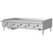 Atosa ATG-6024 60-inch thermostatic countertop gas griddle, angled left view with splash guard