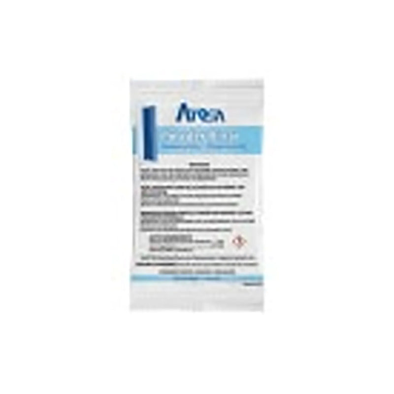 Atosa ATIMR02 ice machine powder rinse in a sealed white and blue packet for cleaning commercial ice makers