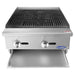 Atosa ATRC/ATCB-24 24-inch heavy duty gas charbroiler, front view with the crumb tray pulled out