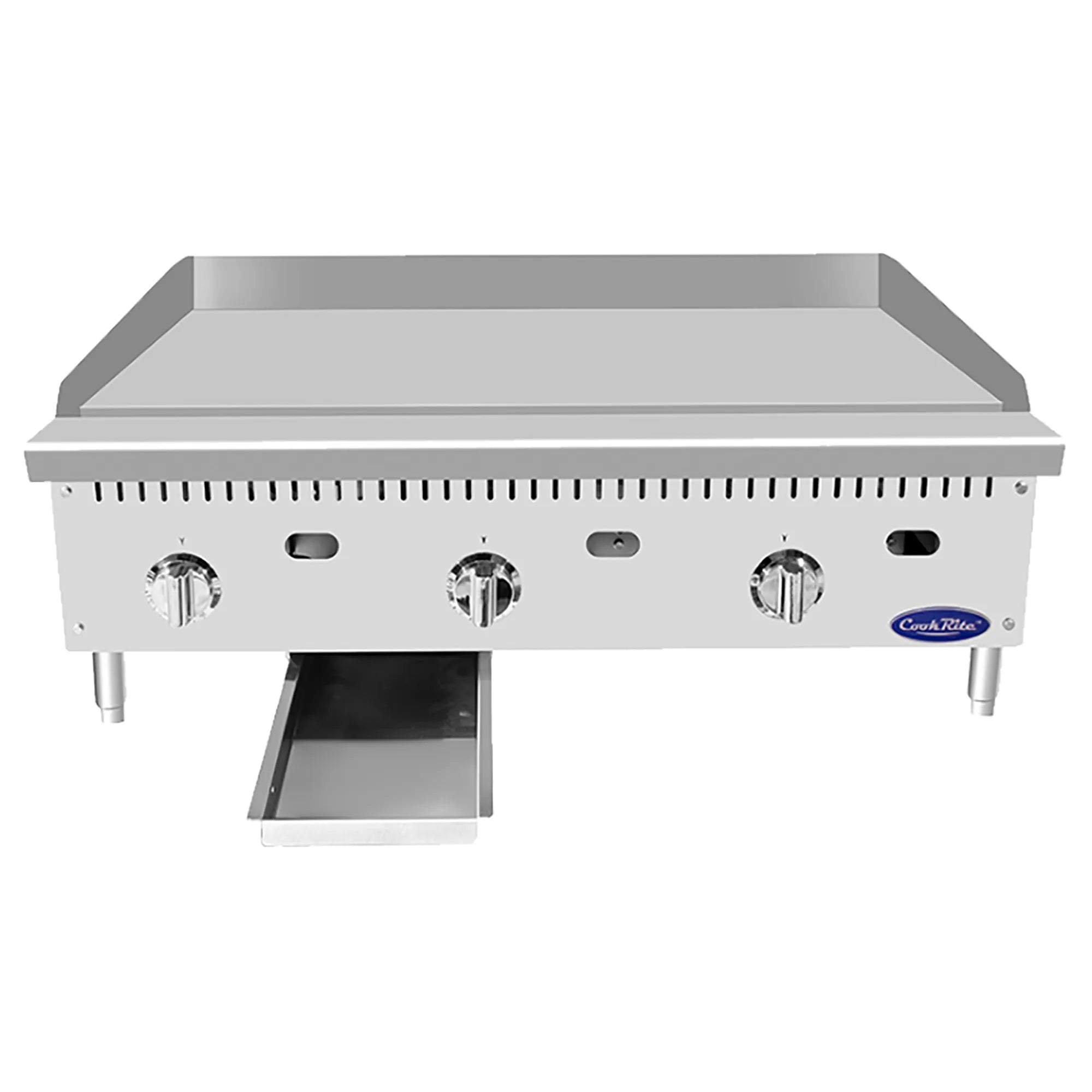 Atosa ATTG-36 Natural Gas/Propane 36" Thermostatic Griddle - 19.9" Deep Plate-Phoenix Food Equipment