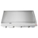 Atosa ATTG-48 48-inch thermostatic gas griddle, raised front view of the smooth 20-inch deep steel cooking plate