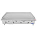 Atosa ATTG-48 48-inch stainless steel thermostatic gas griddle with 20-inch deep plate and four dials, front view