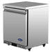 Atosa AUF24SD 24-inch single door stainless steel freezer work table with flat top, angled left view