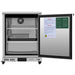 Atosa AUF24SD 24-inch undercounter freezer work table with the door open showing the interior wire shelf