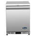 Atosa AUF24SD 24-inch single door stainless steel undercounter freezer work table on casters, front view