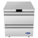 Atosa AUF27SD 27-inch freezer work table with two drawers and no backsplash in stainless steel, front view