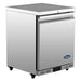 Atosa AUR24SD 24-inch single door stainless steel refrigerated work table with flat top, angled left view