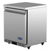 Atosa AUR24SD 24-inch single door stainless steel refrigerated work table with flat top, angled right view