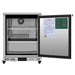 Atosa AUR24SD 24-inch undercounter refrigerated work table with the door open showing the interior wire shelf