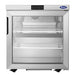 Atosa AUR27GD 27-inch stainless steel undercounter refrigerated work table with single glass door and interior light