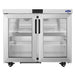 Atosa AUR36GD 36-inch stainless steel undercounter refrigerated work table with two glass doors and interior light