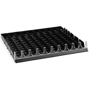 Atosa black plastic bottle divider tray for glass door refrigerators, sized for 12, 14 and 16 oz bottles