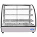 Atosa CHDC-44 28-inch curved glass heated display case in stainless steel with rear access, front view