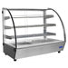Atosa CHDC-44 28-inch countertop heated food warmer with curved glass and tiered display shelves, angled view