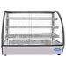 Atosa CHDC-56 36-inch curved glass heated display case in stainless steel with rear access, front view