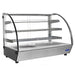 Atosa CHDC-56 36-inch countertop heated food warmer with curved glass and tiered display shelves, angled view