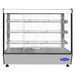 Atosa CHDS-53 28-inch square glass heated display case in stainless steel with rear access, front view