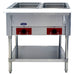 Atosa CSTEA-2C 2-well electric steam table in stainless steel with individual controls and undershelf, 120V