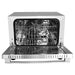 Atosa CTCO-50 half size countertop convection oven with the door open showing the wire racks inside