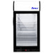 Atosa CTD-3ST 18-inch black countertop display refrigerator with glass door and illuminated top sign panel