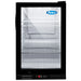 Atosa CTD-3T 17-inch black countertop display refrigerator with single glass door and wire shelves