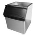Atosa CYR400P 30-inch ice bin for modular ice machines with black lift-up door, angled right view
