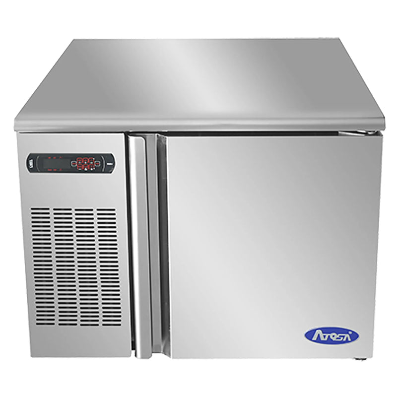 Atosa EBF-03GR stainless steel undercounter blast chiller and freezer for 3 full size pans, 115V, front view