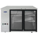 Atosa MBB48GR 48-inch back bar cooler with double glass doors and black frame, front view